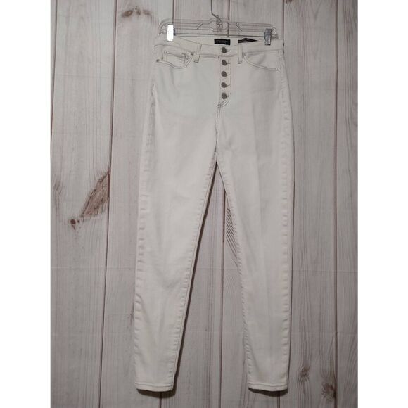 Banana Republic Jeans Ladies 30 Long White Button Fly High Rise‎ Skinny - Picture 1 of 8